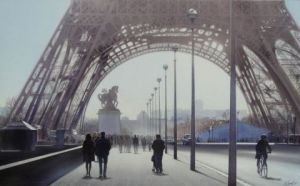 Voir le détail de cette oeuvre: La Tour Eiffel et le cycliste